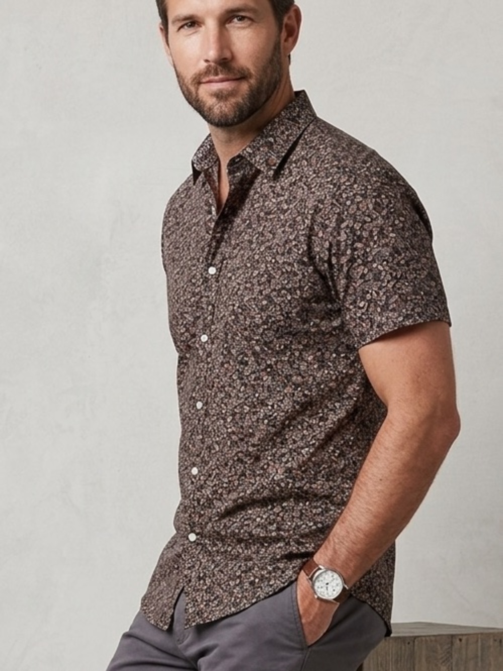 Rodd & Gunn Sports Fit Italian Fabric Floral Short-Sleeve Button-Up Shirt S NWOT